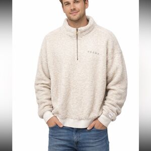YoungLA White Fleece Pullover Sweater Size Medium 23805